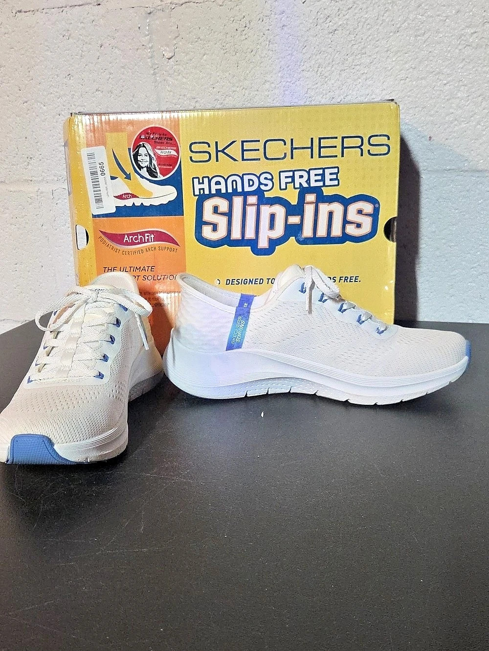 Skechers Hands Free Slip-ins Women's Sneakers White & Blue US 9